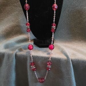 Elegant Red Beaded Necklace